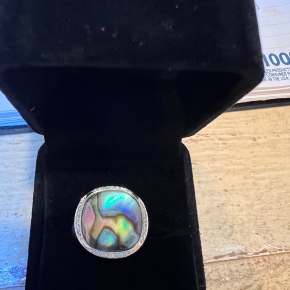 Ippolita stamped sterling/abalone and diamond ring - Picture 16 of 16